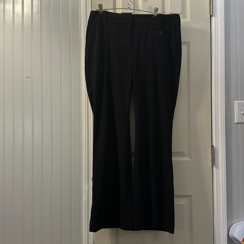 EUC ANN TAYLOR LOFT BLACK STRAIGHT LEG BLACK DRESS PANTS SIZE 12